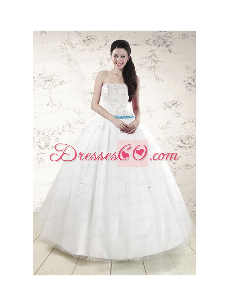 White Quinceanera Dress with Appliques
