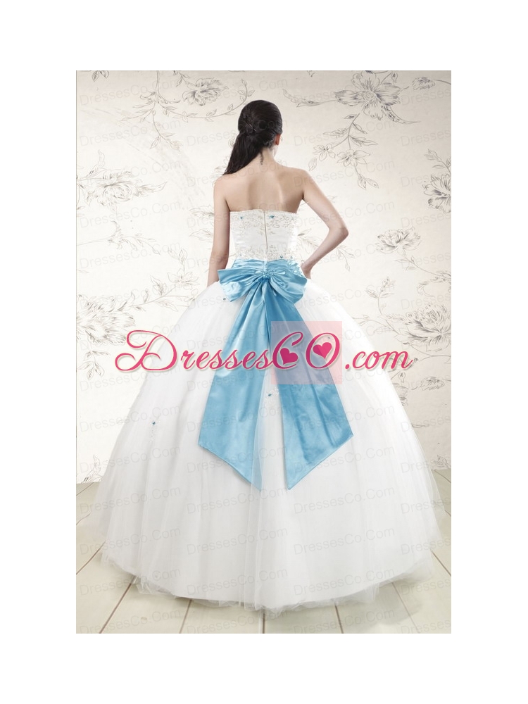 White Quinceanera Dress with Appliques