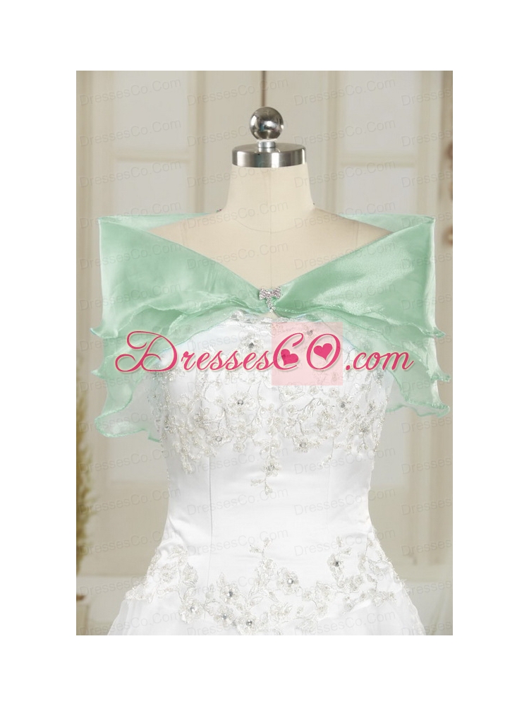 Apple Green One Shoulder Cheap Quinceanera Dress with Appliques