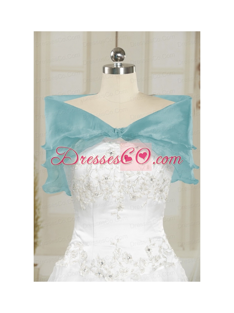 Beading and Ruffles Quinceanera Dress in Turquoise for