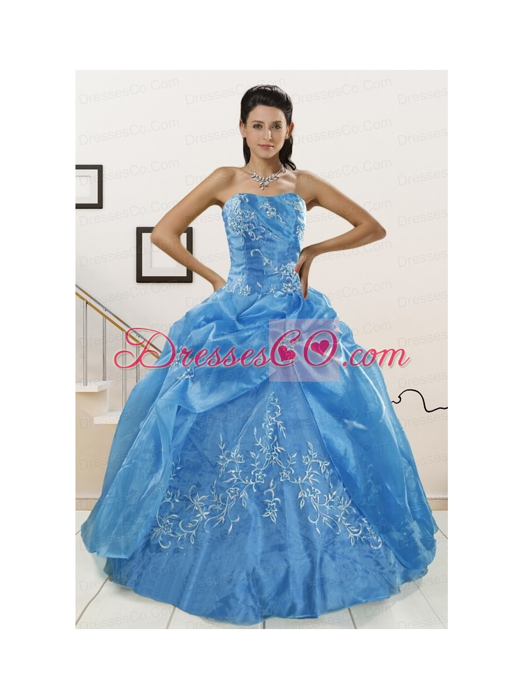 Baby Blue  Quinceanera Dress with   Embroidery