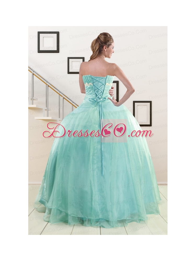 Blue Quinceanera Dress with Appliques for