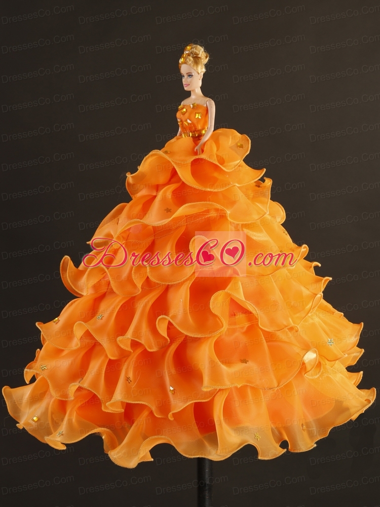 Cheap Appliques and Hand Made Flower   Champagne Quinceanera Dresses