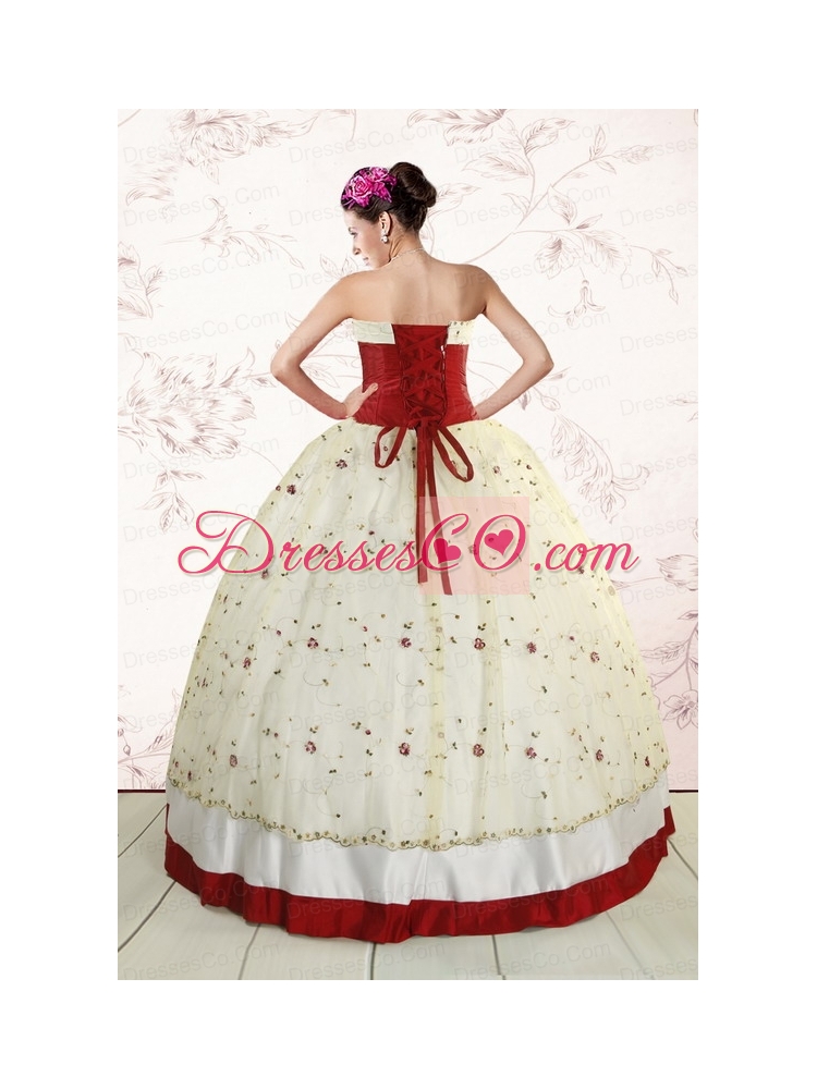 Cheap Multi Color  Quinceanera Gowns with   Appliques and Bowknots