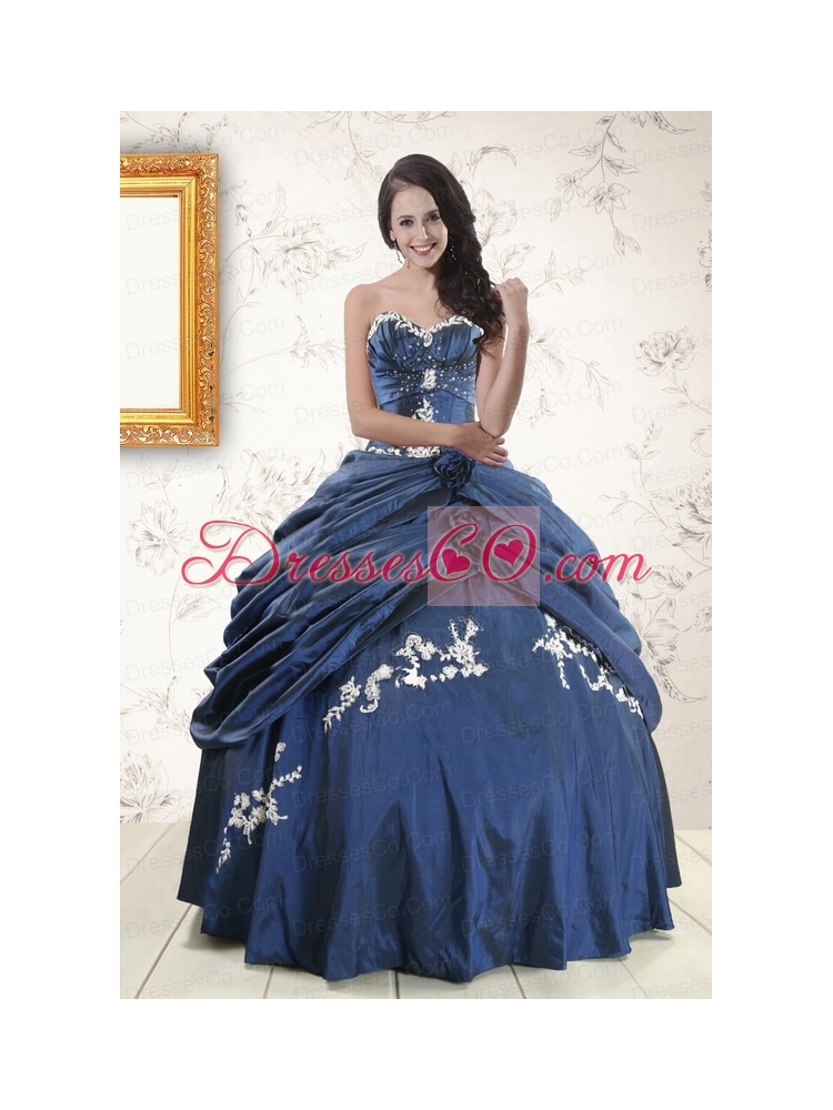 Cheap Ball Gown Quinceanera   Dress in Navy Blue