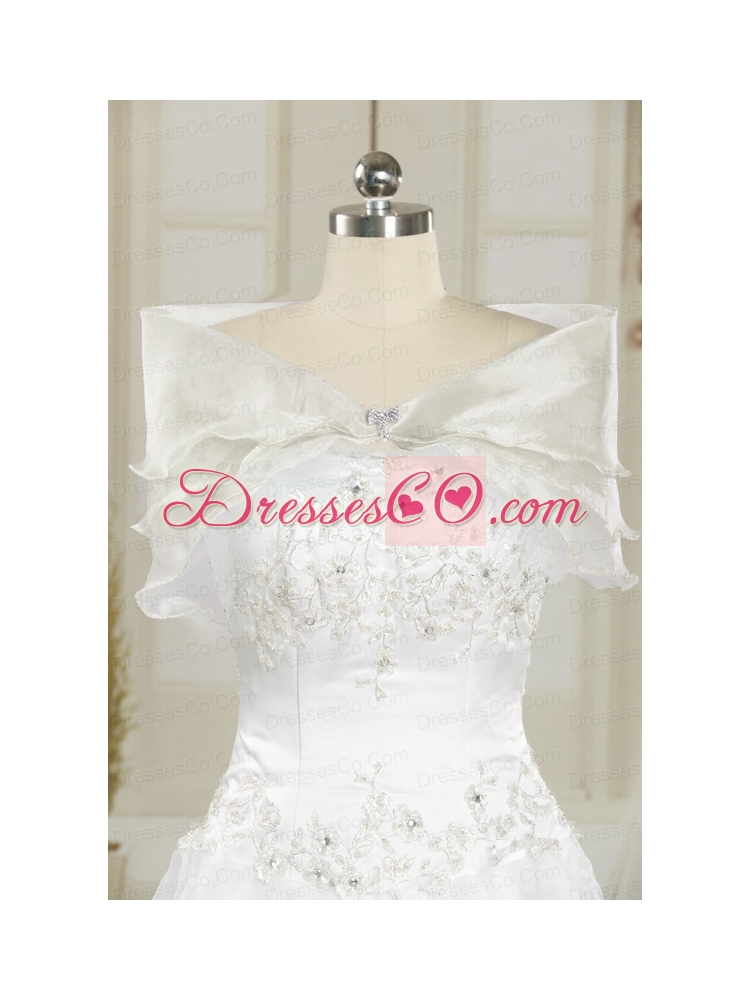 Cheap White and Black  Quinceanera Dress with Appliques
