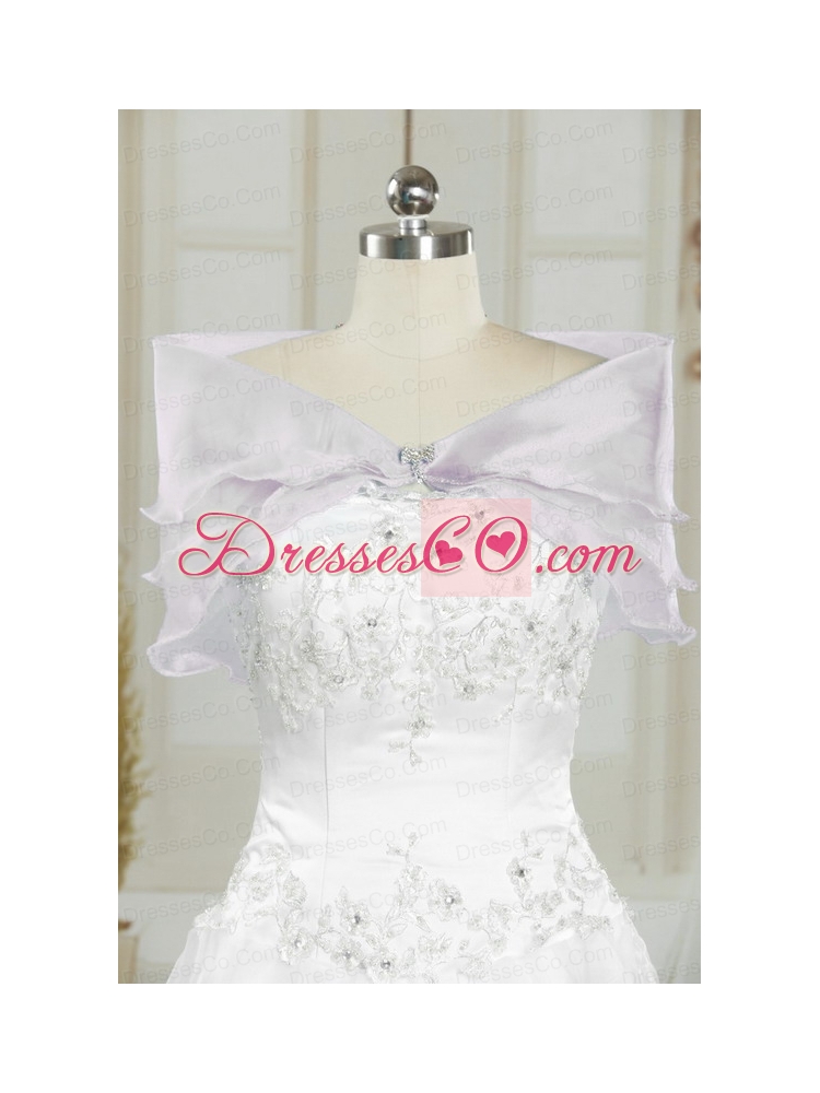 White Strapless  Cheap Quinceanera Dress   with Beading and Embroidery