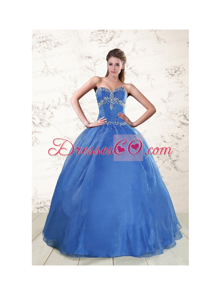 Classic Appliques Quinceanera Dress in Royal   Blue