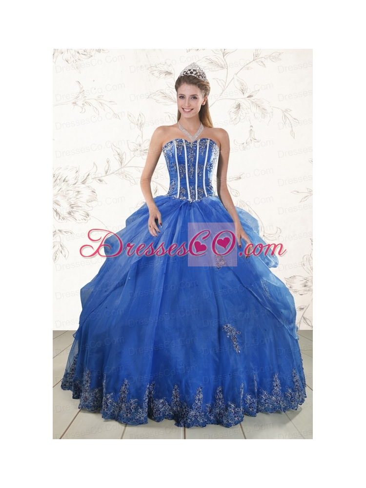 Classic Appliques Quinceanera Dress in Royal   Blue