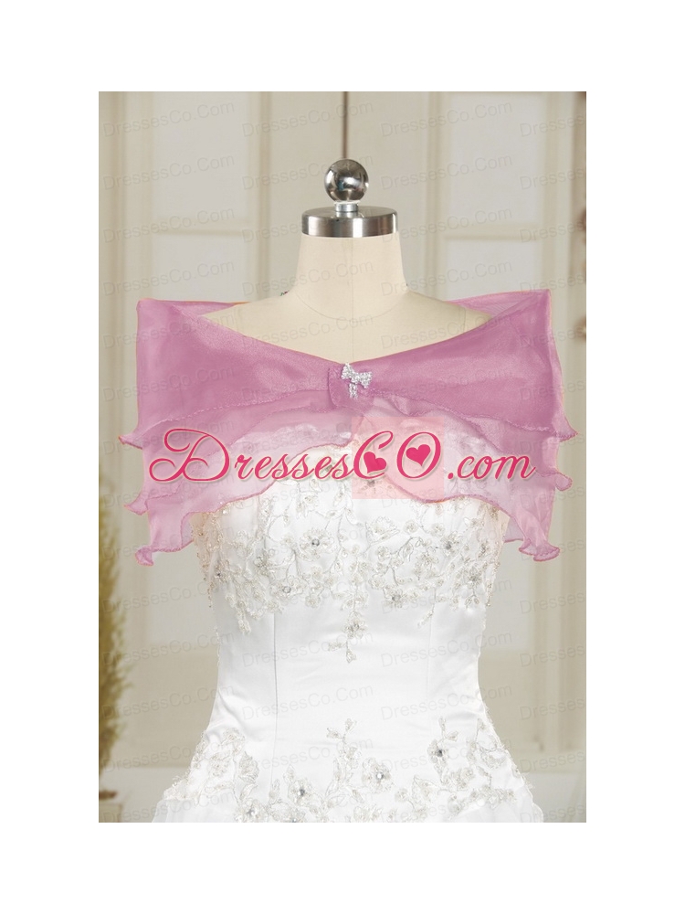 Beading and Appliques Baby Pink Classic Quinceanera   Dress