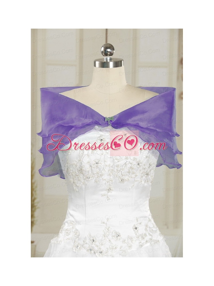 Classic Purple Quinceanera Dress with Appliques and   Beading