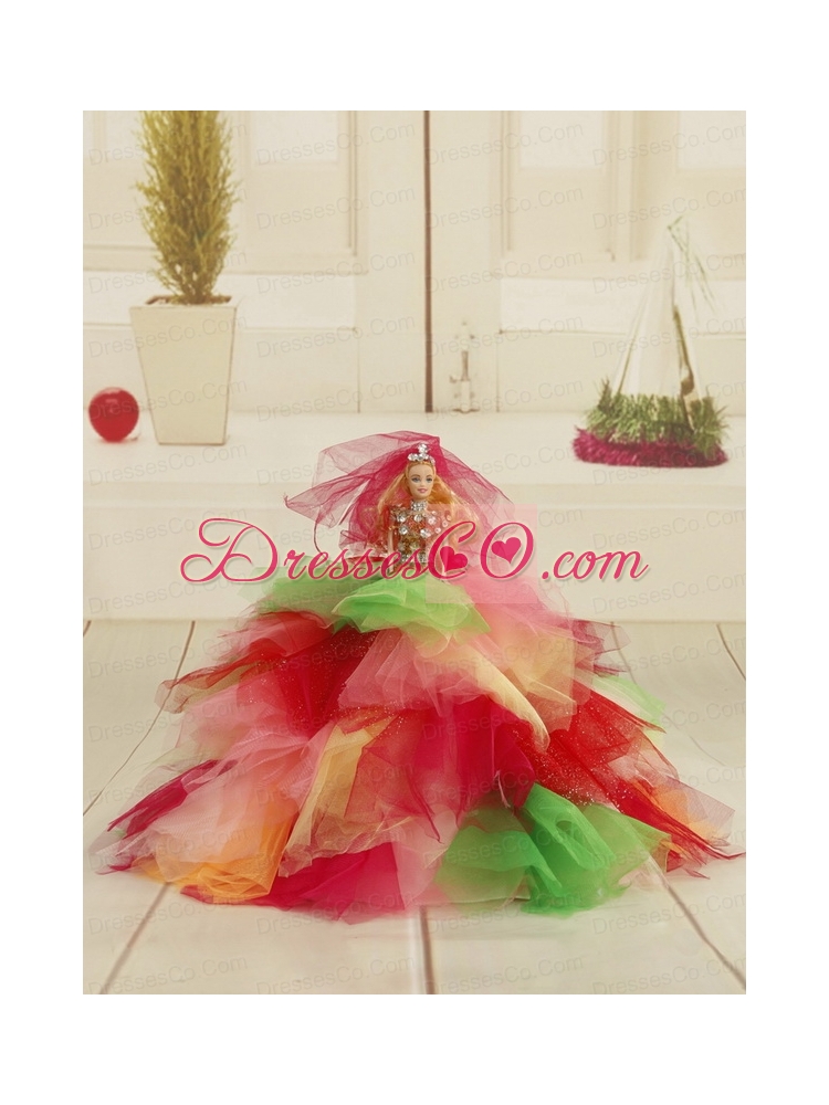 Classic Puffy Multi Color Quinceanera Dress  with Beading