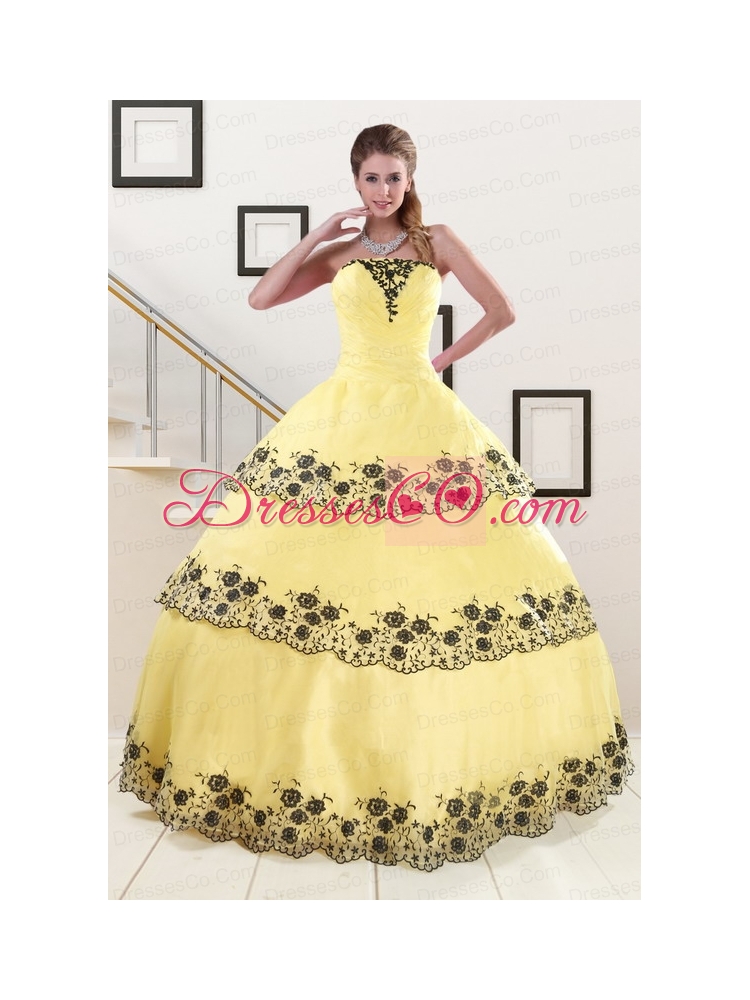 Colorful Quinceanera Dress with Appliques and   Ruffled Layers