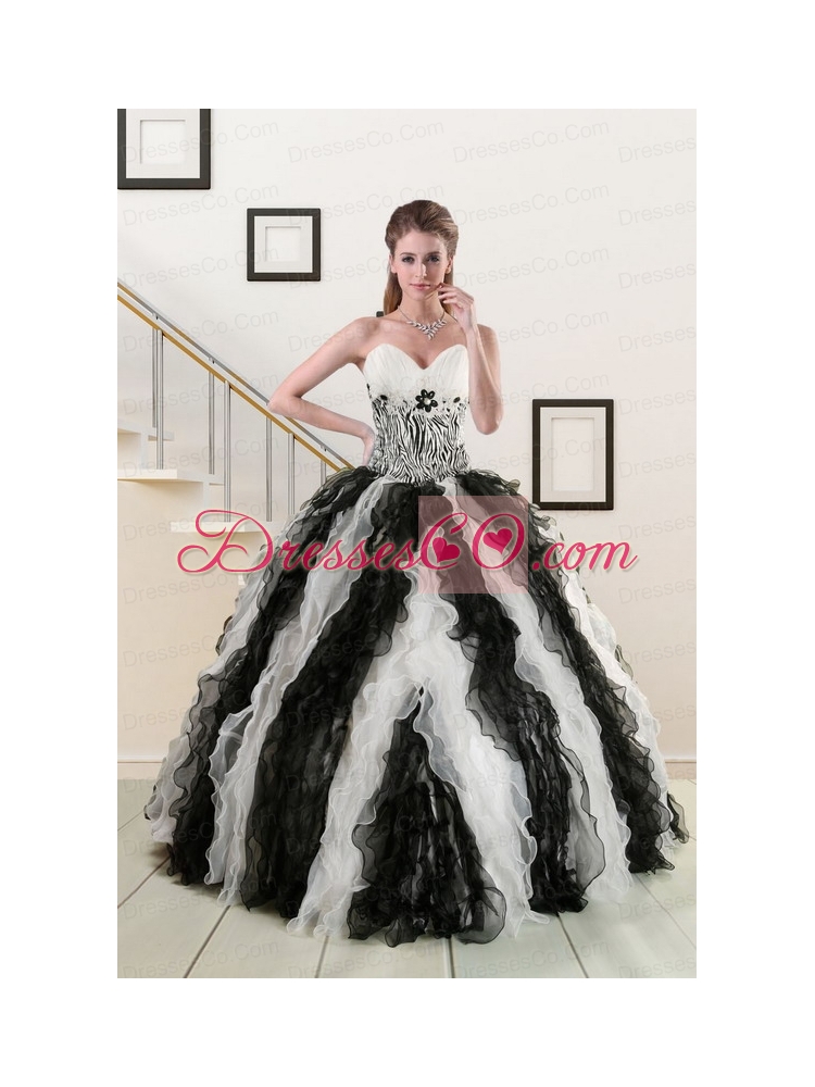 Colorful Quinceanera Dress with Zebra and   Ruffles