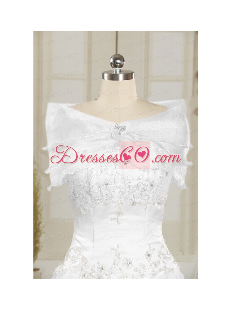Elegant White Taffeta DressFor a Quinceanera   with Beading and Pick Ups