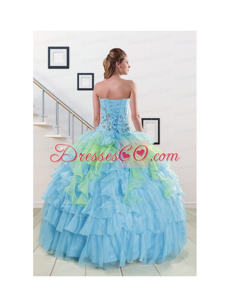 Classic Strapless  Quinceanera Dress with   Beading