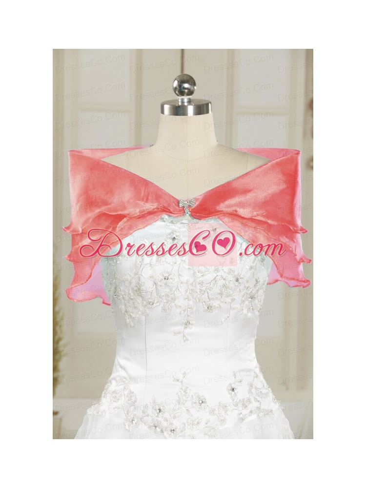 Pretty Watermelon Quinceanera Dress with   Strapless