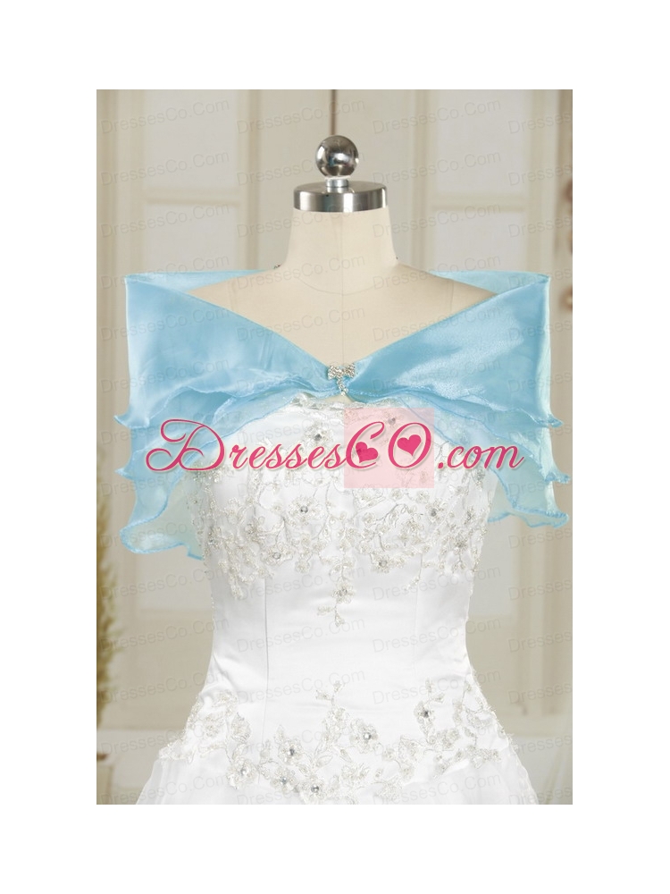 Latest Aqua Blue Quinceanera Dress with Beading   and Flowers