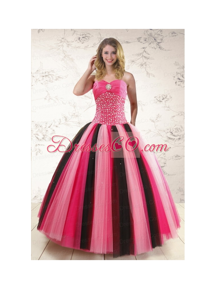 Latest Multi Color Quinceanera Dress with Beading   for