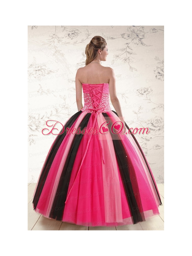 Latest Multi Color Quinceanera Dress with Beading   for
