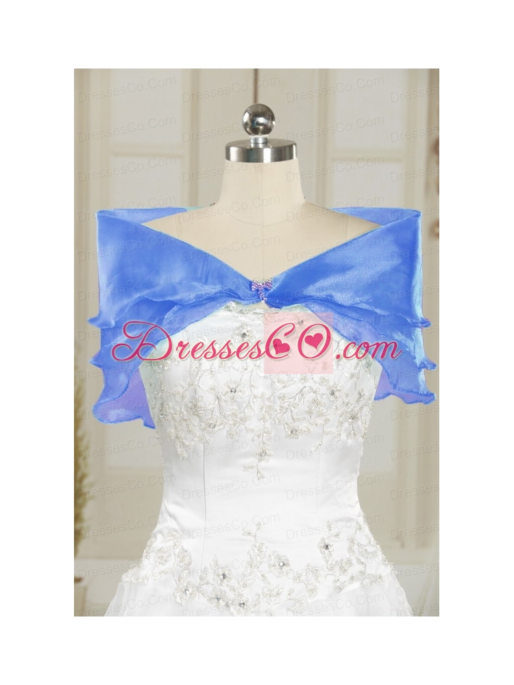 Latest Royal Blue  Quinceanera Dress with   Appliques and Ruffles