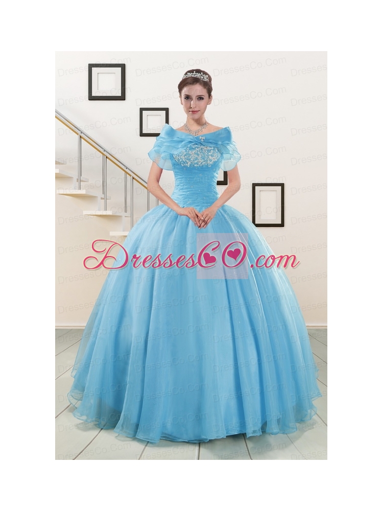 Latest Strapless Quinceanera Dress with Appliques