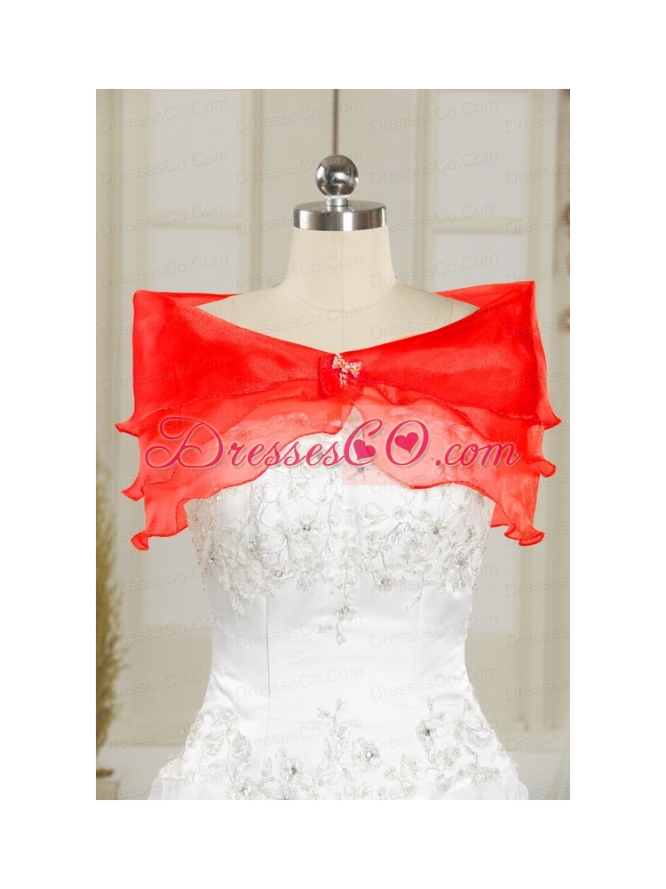 Pretty Ball Gown Beading Quinceanera Dress in   Red