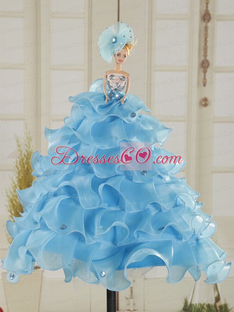 Unique Aqua Blue Quinceanera Dress with   Beading