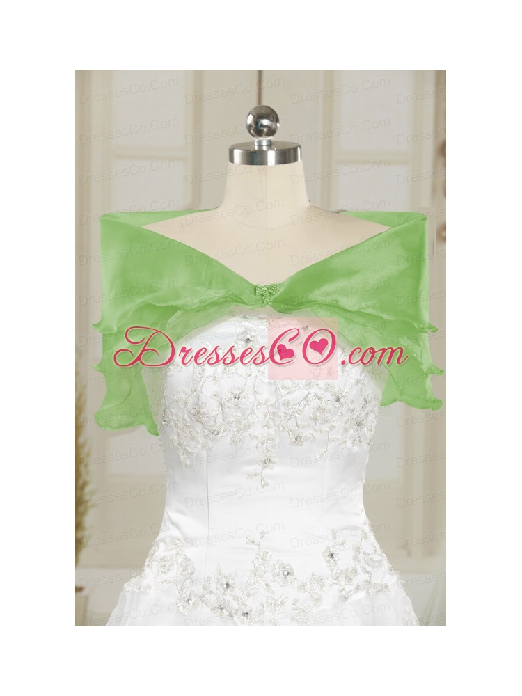 Unique Green Quinceanera Dress with Beading   and Ruffles