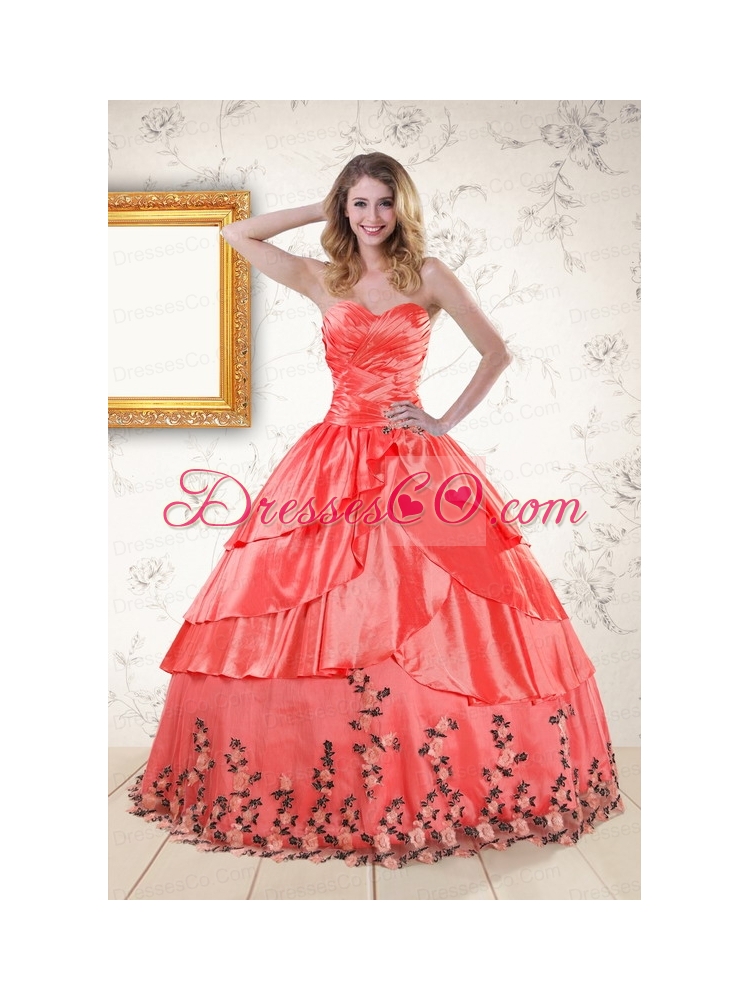 Unique Quinceanera Gowns with Ruching and   Appliques