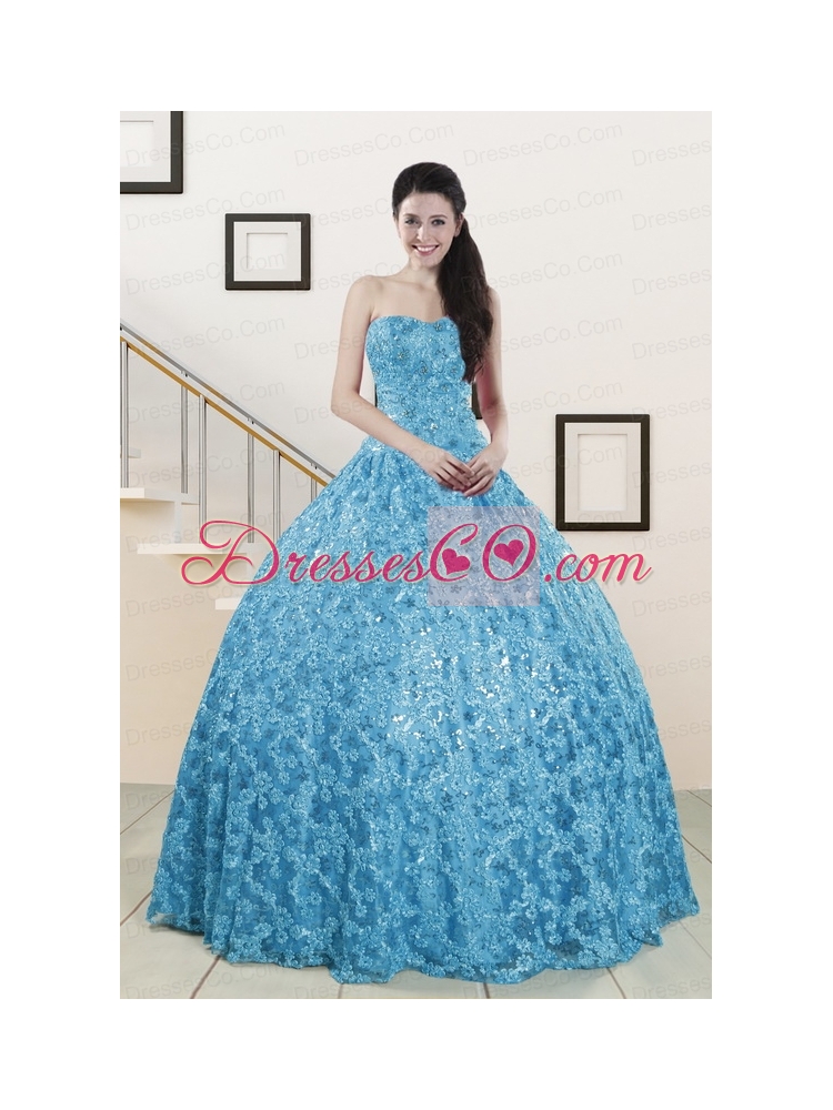 Unique Ball Gown Quinceanera Dress   in Baby Blue