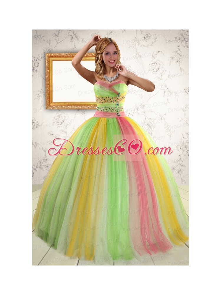 Unique Ball Gown Sweet Sixteen Dress in Multi Color for