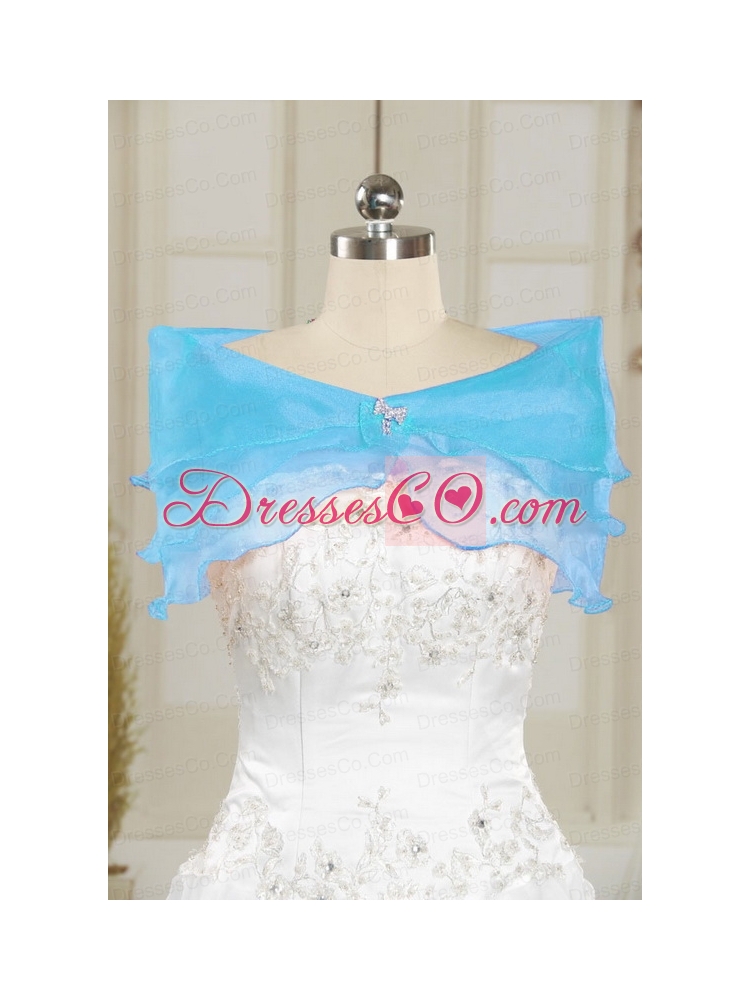 Unique Embroidery Quinceanera Dress in   Blue