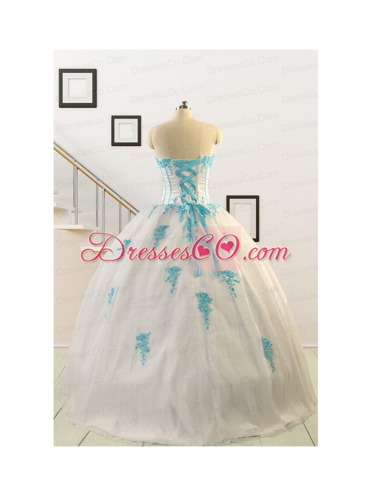 Affordable White Quinceanera Dress with Appliques