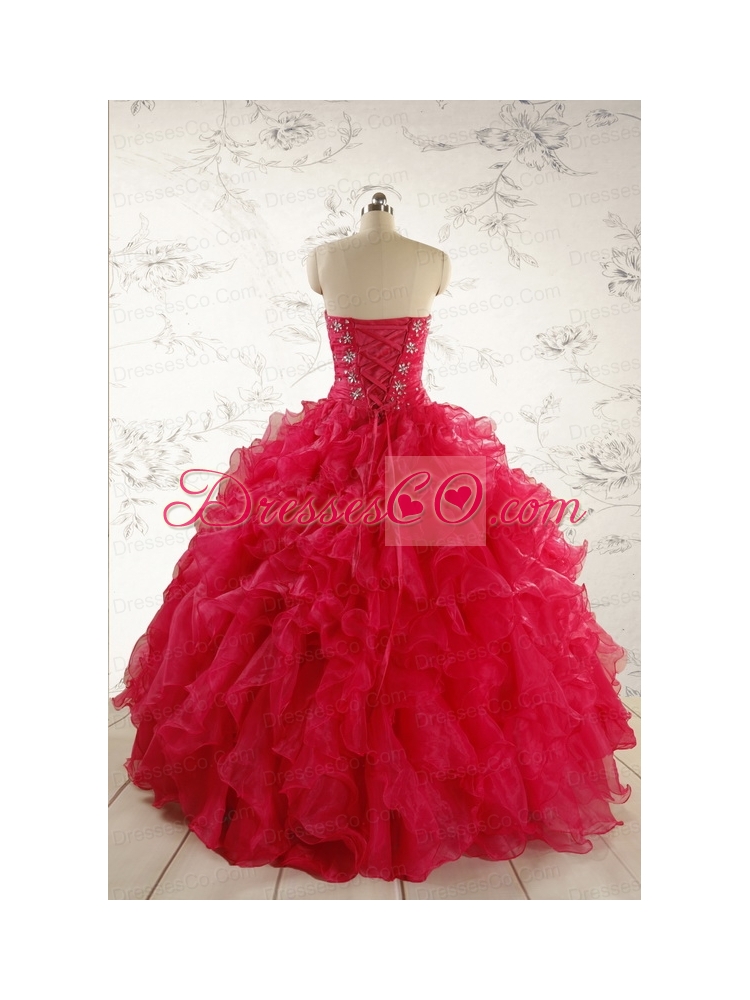 New Style Coral Red Quinceanera Dress with Beading