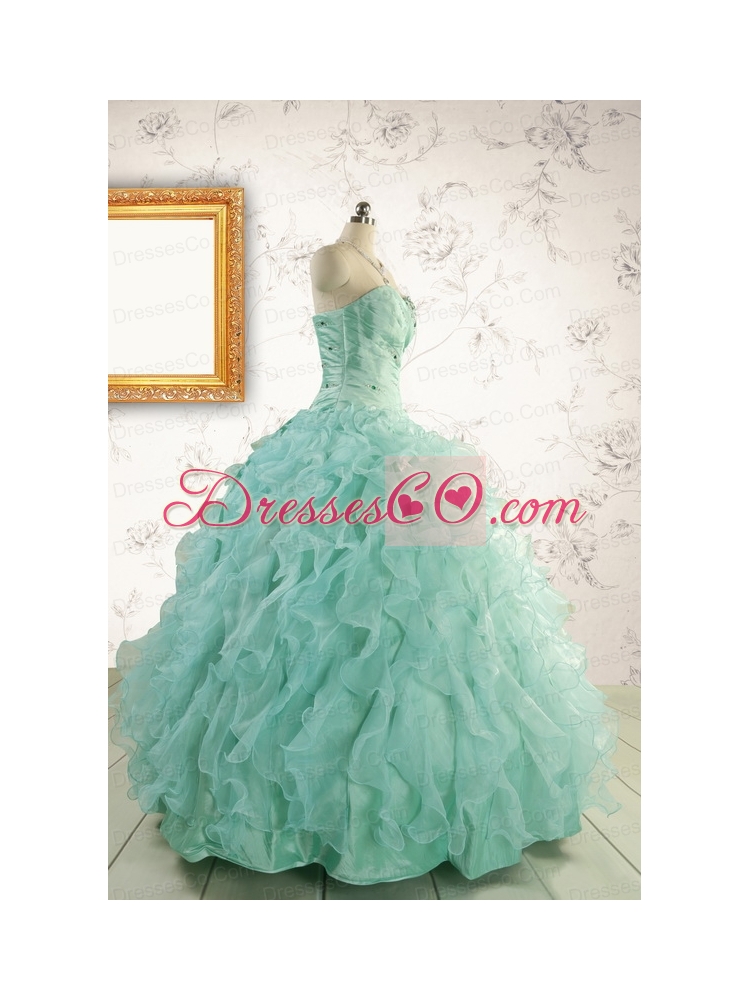 Pretty Beading Quinceanera Dress in Apple Green