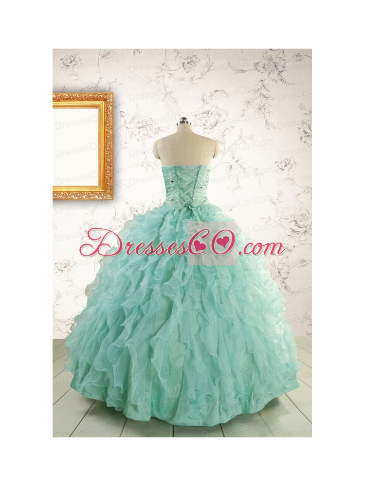 Pretty Beading Quinceanera Dress in Apple Green