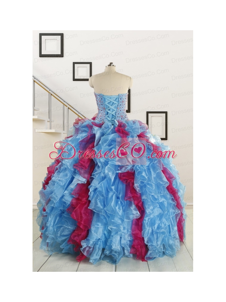 Fashionable Beading Quinceanera Dress in Multi-color For