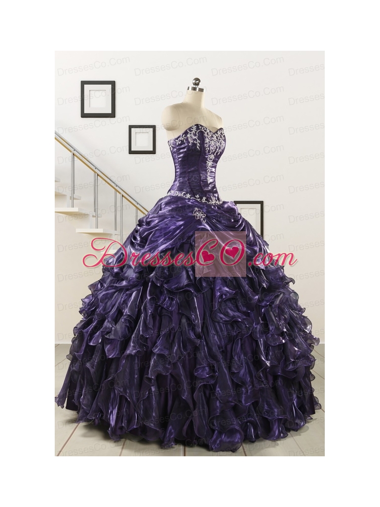 Luxurious  Ball Gown Purple Quinceanera Dress with Appliques