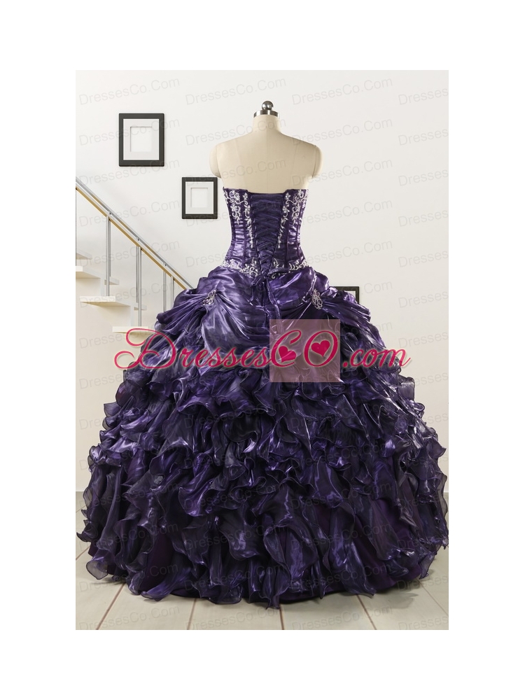 Luxurious  Ball Gown Purple Quinceanera Dress with Appliques