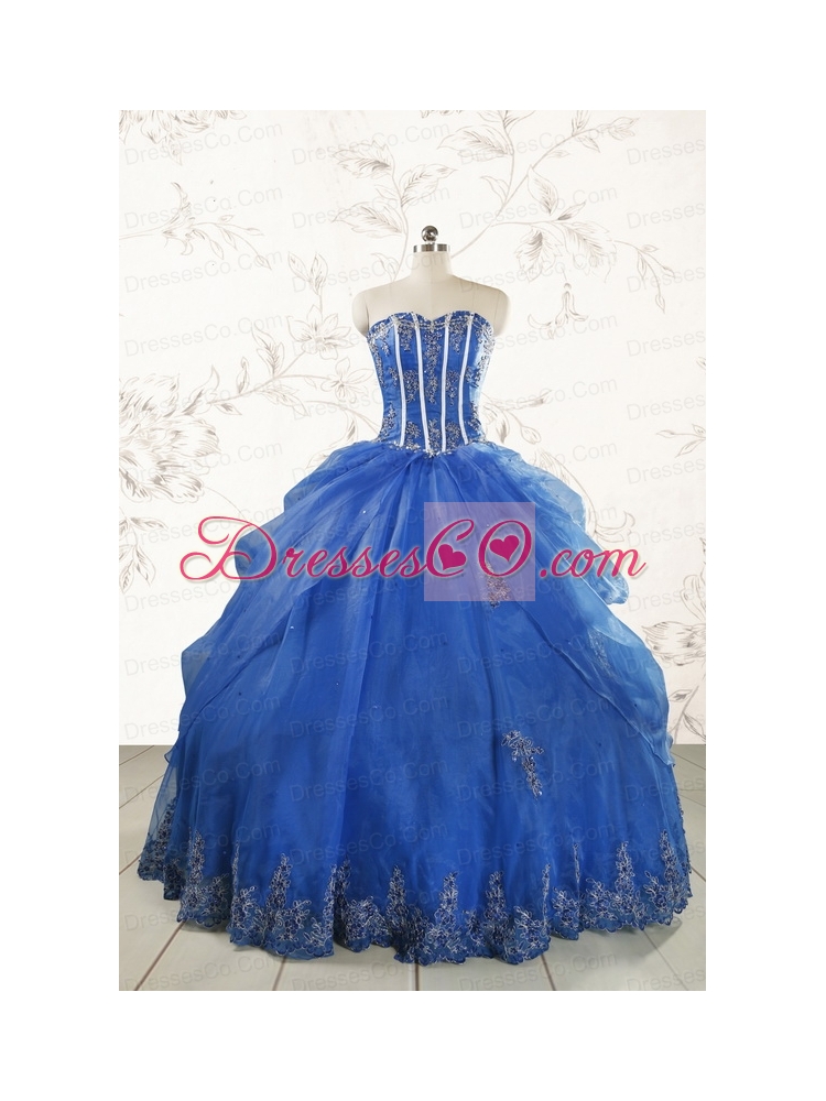 Royal Blue Quinceanera Dress with Appliques