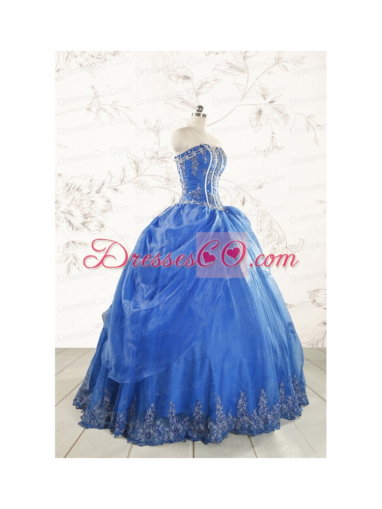Royal Blue Quinceanera Dress with Appliques