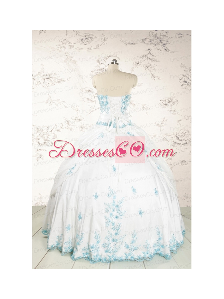 Appliques Pretty Quinceanera Dress in White for