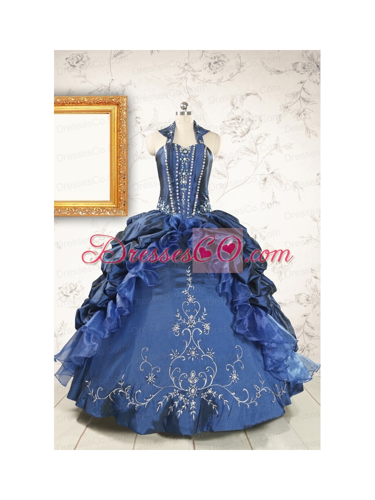 Classical Navy Blue Quinceanera Dress with Beading