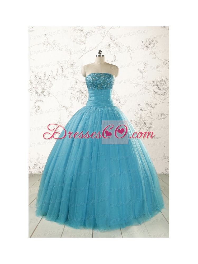 New Style Strapless Quinceanera Dress with Beading