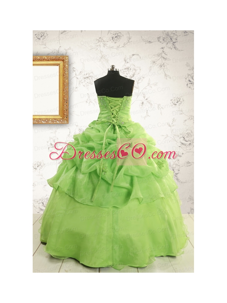 Perfect Green Quinceanera Dress with Beading and Ruffles