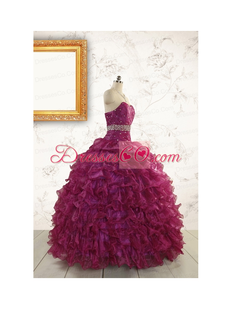 Prefect Quinceanera Dress with Beading and Ruffles for