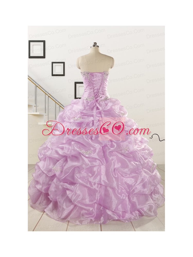 Gorgeous Lilac Quinceanera Dress with Appliques and Ruffles
