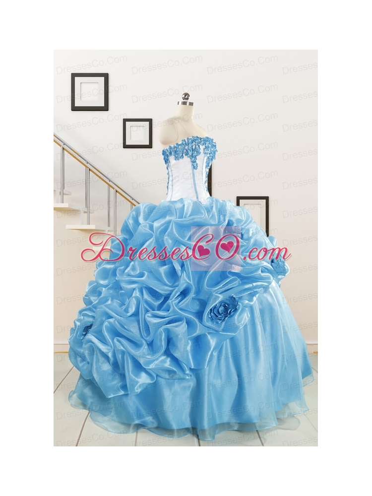 New Style Baby Blue Quinceanera Dress with Appliques