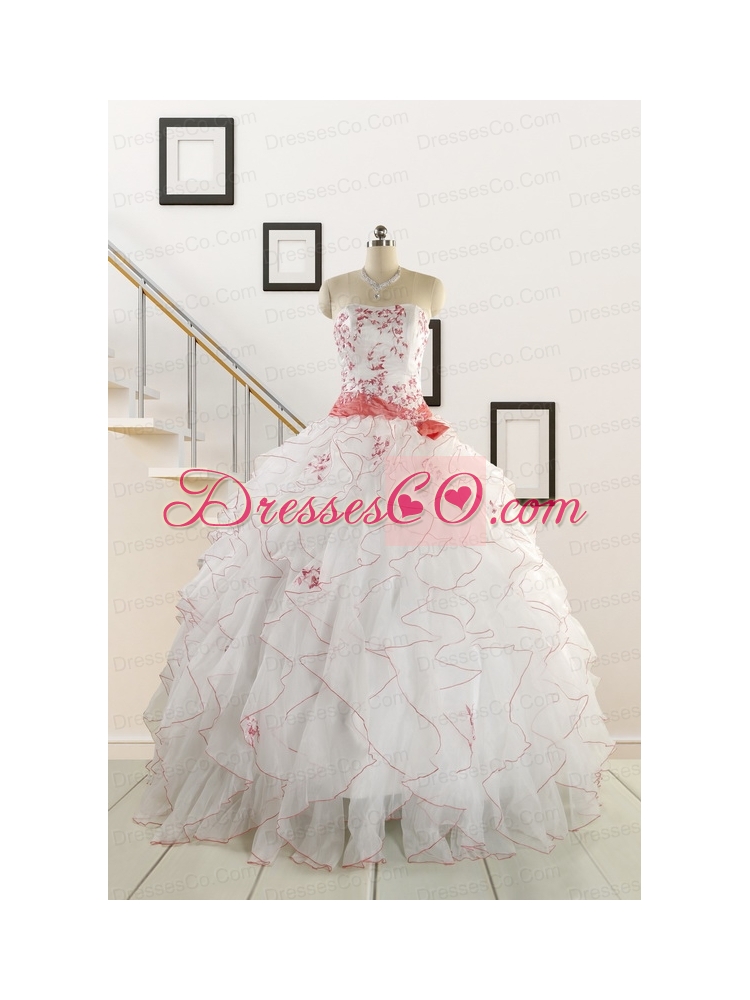 Pretty Quinceanera Dress with Appliques and Belt